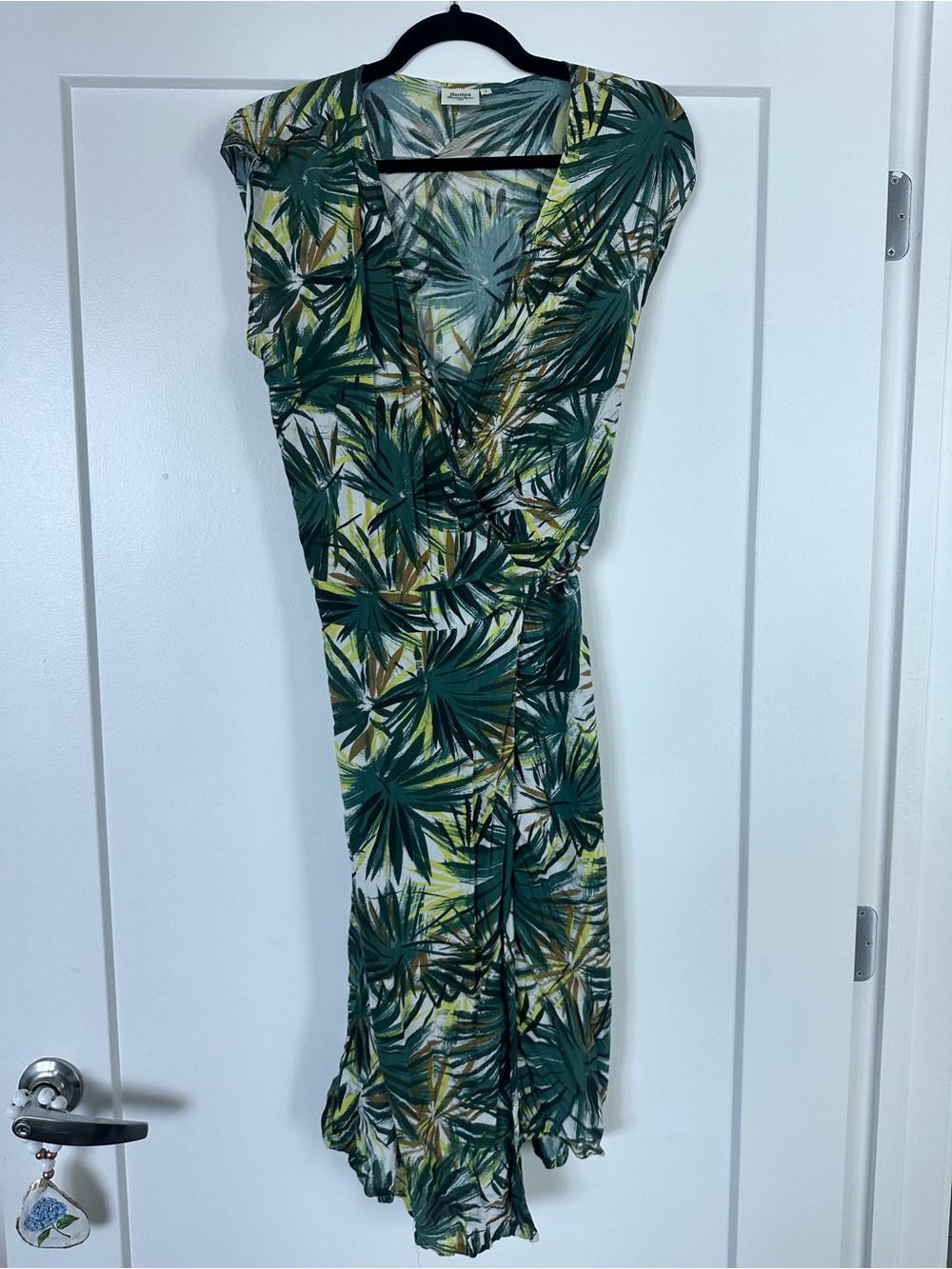 Hartford Green Palm-Print Midi Dress